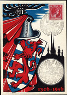 Luxembourg Luxemburg 1946 Carte Commémorative Retour Des Cendres Jean L'Aveugle - Tarjetas Conmemorativas