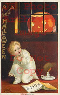 258483-Halloween, IAP No 978-3, Ellen Clapsaddle, JOL In Window Scares Boy - Halloween