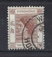 HONG KONG.....QUEEN ELIZABETH II..(1952-22.)...." 1954.."....20c  ....SG181.......CDS....VFU... - Oblitérés