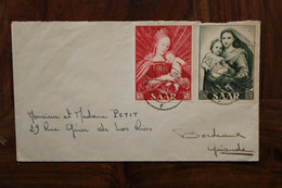 1954 Saar Saarbrücken Cover Saar France Vierge Enfant - Brieven En Documenten