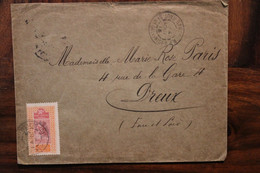 Haut Senegal Et Niger 1916 France Bamako Dreux Cover Timbre Seul Sur Lettre - Covers & Documents