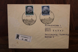 1941 Luxembourg Reichenberg Sudetengau Einschreiben Cover Luxembourg Registered Recommandé Besetzung - 1940-1944 Deutsche Besatzung