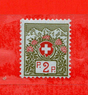 Svizzera* -1911 - Franchigia. Zum. 2B / Mi. 2II / Unif. 2.  MH * - Franquicia