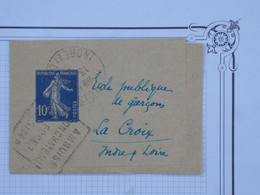 BF14 FRANCE  BELLE BANDE TYPE JOURNAL  ENTIER SEMEUSE 10C 1910 LA CROIX +AFFRAN. INTERESSANT - Giornali