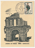 FRANCE - Carte Locale - Journée Du Timbre 1961 - 0,20 + 0,05 Facteur Petite Poste - BORDEAUX - 18/3/1961 - Lettres & Documents
