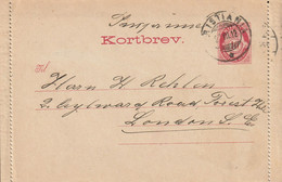 Norvège Entier Postal Carte Lettre 1912 - Enteros Postales