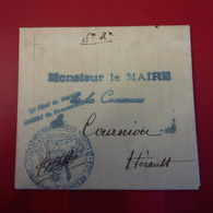 LETTRE COURNIOU DEMANDE DE RENSEIGNEMENTS 1914 CACHET REGIMENT D INFANTERIE - Storia Postale