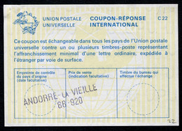 ANDORRE  International Reply Coupon / Coupon Réponse International - Stamped Stationery & Prêts-à-poster