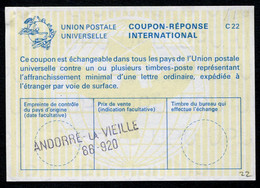 ANDORRE  International Reply Coupon / Coupon Réponse International - Postwaardestukken & Prêts-à-poster