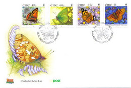 IRELAND WWF,  FDC,  Butterflies  /  IRLANDE  Papillons, Lettre De Première Jour,  2005 - Set - Mariposas