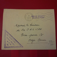 LETTRE POSTE AUX ARMEES A.F.N COLONEL COMMANDANT POUR ALGER BOURSE - Storia Postale