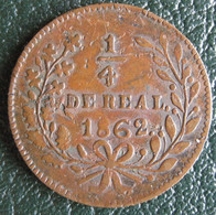 Mexique 1er République.  1/4 Real 1862 Sinaloa, En Cuivre, KM # 363 - México