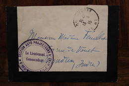 1915 Section Auto Projecteurs N°24 Cover WW1 WK1 FM Pour Issoudun - Guerra De 1914-18