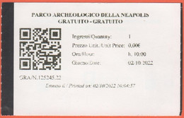 ITALIA - ITALY - ITALIE - Siracusa - Parco Archeologico Della Neapolis - Museo Paolo Orsi - Biglietto Di Ingresso -Usato - Tickets D'entrée