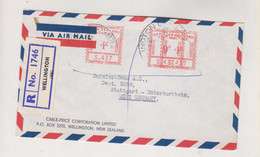 NEW ZEALAND WELLINGTON  1958 Nice Registered  Airmail  Cover To Germany Meter Stamp - Storia Postale