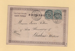 Tien Tsin Chine - Poste Francaise - 17 Avril 1905 - Type Blanc - Cpa Port Arthur - Covers & Documents