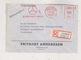 NORWAY TRONDHEIM   1962 Nice Registered   Cover To Germany Meter Stamp - Lettres & Documents