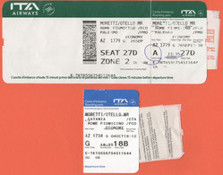 ITALIA - ITALY - ITALIE - ITA Airways - AZ 1779 Roma-Palermo - Biglietto Di Viaggio - Usato - Europe