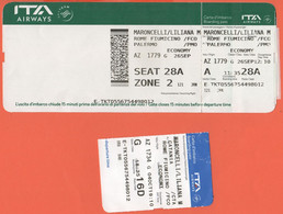 ITALIA - ITALY - ITALIE - ITA Airways - AZ 1779 Roma-Palermo - Biglietto Di Viaggio - Usato - Europe