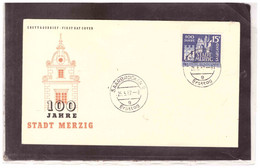 TEM16468  -  SAARBRUECKEN  25.5.1957   /  FDC  MICHEL NR.  401 - " 100 JAHRE STADT  MERZIG " - Cartas & Documentos