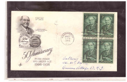 TEM16508  -  WASHINGTON   27.6.1956    /  FDC  MICHEL NR. 702 - " 50th ANNIVERSARY PURE FOOD AND DRUGS ACT " - 1951-1960