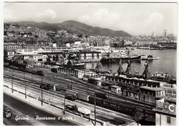 GENOVA - PANORAMA E PORTO - 1970 - NAVI - BARCHE - FERROVIA - TRENI - Genova (Genoa)