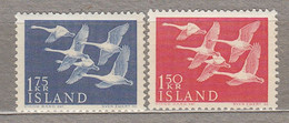 ICELAND ISLAND Birds Swans 1956 MNH(**) Mi 312-313 #Fauna4 - Swans