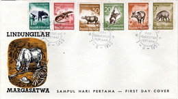INDONESIA, FDC, Wild Animals  /  INDONESIE   Lettre De Première Jour, Animaux Sauvages, 1959 - Otros