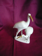 Porzellan Figur - Vogelpaar -  Mit Goldbemalung  (1004) - Hollóházá (HUN)