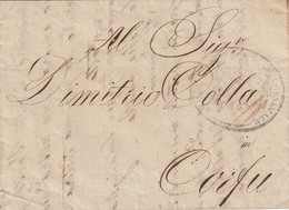 Greece Ionian 1827 Entire Letter Corfu To Cefalonia - Ionische Eilanden