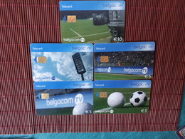Set 5 Phonecard Football Belgium  Low Issue  Rare - Con Chip