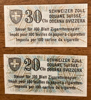 Fiskalmarken / Revenue Stamp Zigarettenpapier Schweizer Zoll - Revenue Stamps