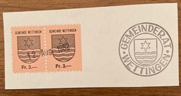 Fiskalmarken / Revenue Stamp Switzerland Gemeinde Wettingen AG - Ausschnitt Mit Stempel - Fiscales