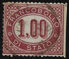 REGNO D'ITALIA- 1875 -Francobollo Per Il Servizio Di Stato- Valore Usato Da L. 1 Lacca-VARIETA' -in Buone Condizioni. - Oficiales