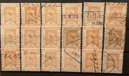 Fiskalmarken / Revenue Stamp Switzerland - Kanton Bern Steckkarte Stempelmarken 10 Centimes - Fiscales