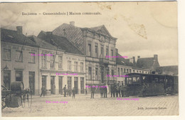 EKEREN - EECKEREN Maison Communale Tram à Vapeur  Zeldzame A Circulé  1913 Uitg Aertssens - Autres & Non Classés