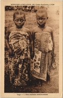 PC MISSIONARIES DEUX ENFANTS CATECHUMENES TOGO ETHNIC TYPE (a28004) - Togo