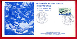 1972 - Oblit Tempo Du 13eme CONGRES NATIONAL DES PTT ANCIEN COMBATTANTS ET VICTIMES GUERRE à BIARRITZ - Gedenkstempels