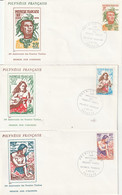 Polynésie 1978 FDC Yvert Série 121 à 123 Anniversaire Des Timbres - Brieven En Documenten