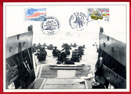 1994 - Oblit Tempo  50eme Anniversaire Du Débarquement En Normandie Et Bataille De Caen  - Tp N° 2887 Et 2888 - Gedenkstempels