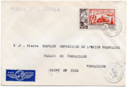 ST PIERRE ET MIQUELON LETTRE PAR AVION DEPART SAINT-PIERRE ET MIQUELON 8-6-1954 ARRIVEE VERSAILLES ASSEMBLEE...21-6-1954 - Storia Postale