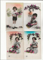 22-10-3044 Lot 8 Cartes Fantaisies Enfants Paniers De Fleurs Edition ABC - Collections, Lots & Series