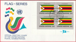 FDC - Enveloppe - Nations Unies - (New-York) (18-9-87) - Flag-Series - Zimbabwe (1) (Recto-Verso) - Cartas & Documentos