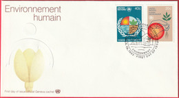 FDC - Enveloppe - Nations Unies - (New-York) (19-3-82) - Environnement Humain (Recto-Verso) - Briefe U. Dokumente