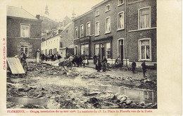 Floreffe Orage  Innondation  Du 14 Mai 1906 Place De Floreffe  Cliché De L'abbé L. M. - Floreffe