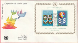 FDC - Enveloppe - Nations Unies - (New-York) (26-6-80) - 35è Anniv. Organisation Nations Unies (Recto-Verso) - Briefe U. Dokumente