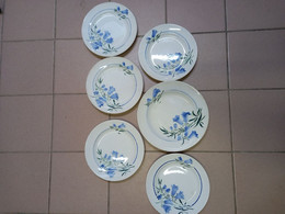 6 Assiettes Décor Campanule - Plates