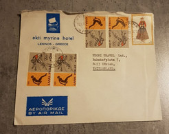 GREECE AIR MAIL LETTER ENVELOPPE CIRCULED SEND TO SWITZERLAND - Covers & Documents