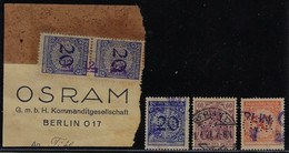 Germany 1922/1944 5 Stamp Perfin OSR.by OSRAM electric Light lighting From Berlin name Chemical Element OSmium + WolfRAM - Usados