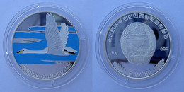 KOREA 5 W 2004 ARGENTO PROOF SILVER 999 CIGNO COLOMBIANO BIRD UCCELLI WILDLIFE COLOURED PESO 15g TITOLO 0,999 CONSERVAZI - Korea (Noord)